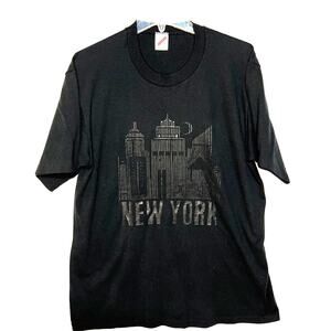 Vintage New York NYC Skyline T Shirt Size M Single Stitch Jerzees Made in USA